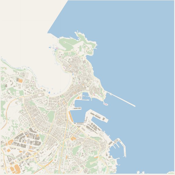 Printable PDF map of A Coruña, Spain