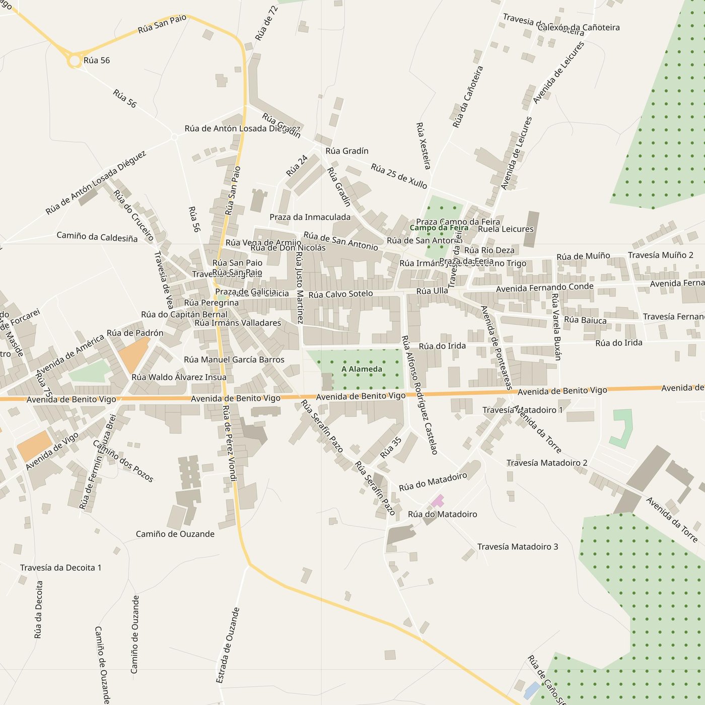 Printable PDF map of A Estrada, Spain — download for wall print