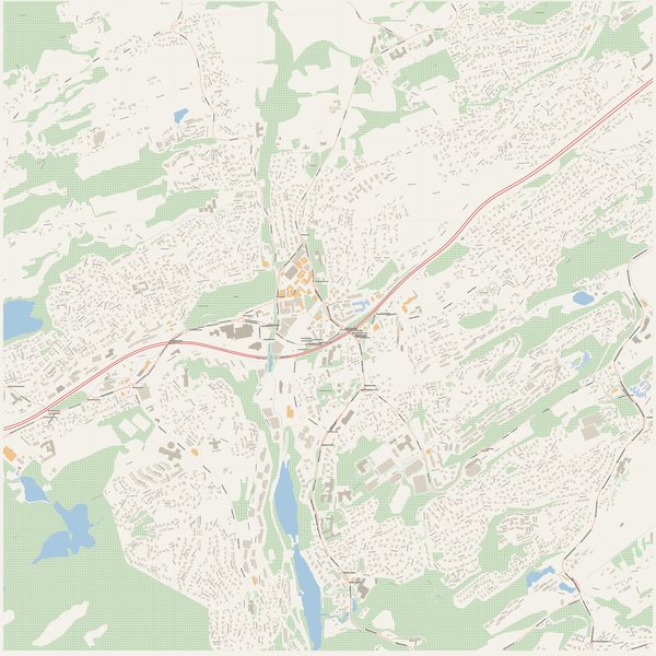 Emergency services map of Asker, Norway — printable PDF download