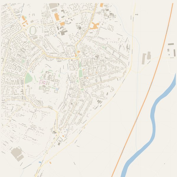 Detailed street map with house numbers of Alba Iulia, Romania