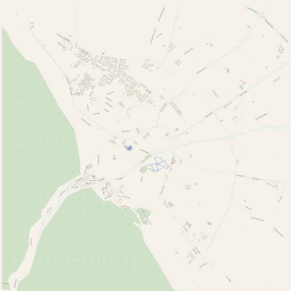 Walking and running map of Akşehir, Turkey